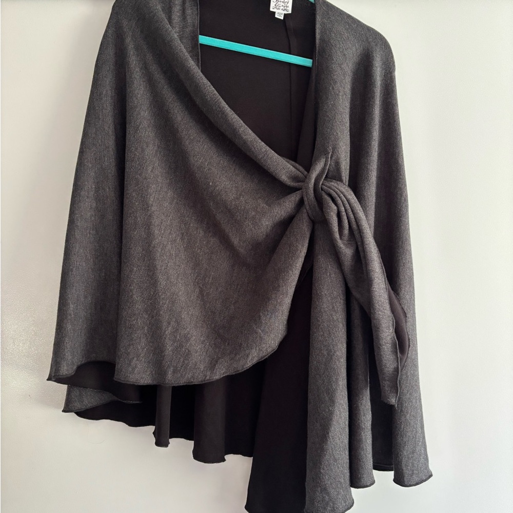 Elegant Gray Women's Poncho Shawl